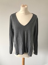 Woman French Connection Grey T Shirt Blouse Size Medium