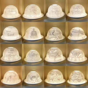 Nordic Lights Knochen Porzellan Kerzenschirm & Tablett Neu Verpackt - Wählen Sie ein Design - Bild 1 von 77