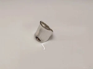 Sterling Silver 925 Signet Ring Cigar Band Women's Monogram Engravable Size 8 - Picture 1 of 9