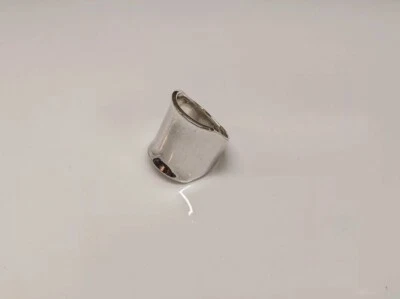 Sterling Silver 925 Signet Saddle Ring  Band Women's Monogram Engravable Size 8 - Image 1 of 4