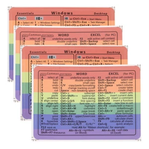 4 Sheets Tastaturkürzel-Aufkleber Fräulein Laptopaufkleber Für Männer - Photo 1/17