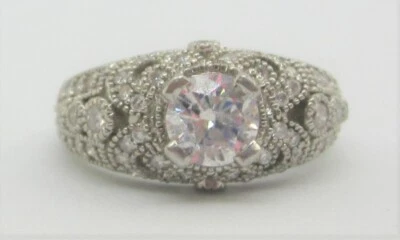 ~ESTATE PLAT .71CT C/S SOLITAIRE DIAMOND W/ ACCENTS RING W/ COA & APPRAISAL 8.2G - Image 1 of 4
