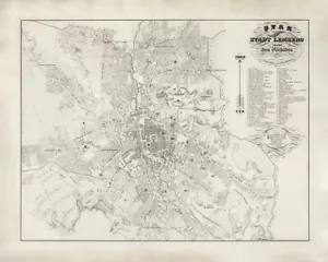 1844 Karte von Lemberg Galizien Österreich Ungarisches Reich Ukraine - Bild 1 von 3