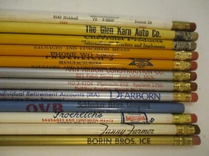 Lot 12 Vintage 1940s 1950s Advertising Pencils Michigan Ann Arbor Detroit - Picture 1 of 20