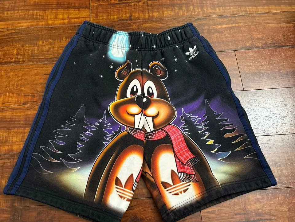 Adidas Originals x Kerwin Frost Squirrel Cartoon Print Shorts Size S Rare - Image 1 of 4