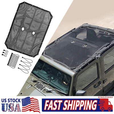 For 4Door Jeep Wrangler JK 2007-2017 Roof Mesh Sunshade Top Cover Accessories - Imagem 1 de 4