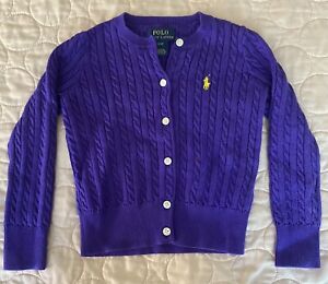 Kids Girls Polo Ralph Lauren Long Sleeve Solid Purple sweater Size 3/3T