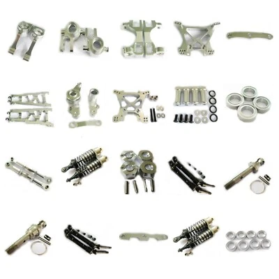 Aluminum metal Upgrade parts fit For TRAXXAS SLASH 4x4 1/10 RC Car Truck Silver - Image 1 of 4