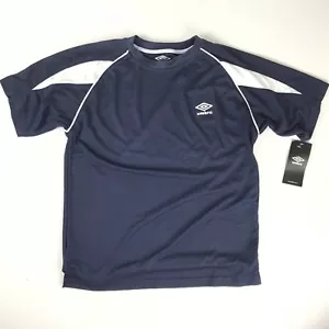 Maglia Umbro Ragazzi Giovani Performance Calcio Crew Blu Navy Bianca Large L Atletica - Foto 1 di 2