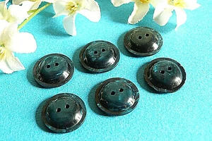 1222B Superb Buttons "Comet" Blue Iridescent Set of 6 Buttons Vintage Era - Picture 1 of 4