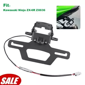 For 2024-2025 Kawasaki Ninja ZX-6R ZX636 Foldable License Plate Holder w/ Light - Picture 1 of 23
