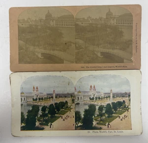 Lot 2 Stereo View Cards World's Fair 1893 - Picture 1 of 2