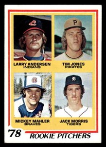 1978 TOPPS JACK MORRIS/ANDERSEN/JONES/MAHLER VG X6829