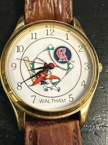 Vtg 1994 WALTHAM MLB California Angels Yosemite Sam Watch Leather Gold Quartz - Picture 1 of 5