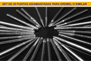 DREMEL BROCAS PUNTAS ADIAMANTADAS 30 PZ DISTINTAS CRISTAL METAL MADERA PL�STICO - Foto 1 di 3