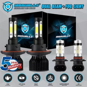 for Jeep Compass 2007-2009 4pcs LED Headlight 9008/H13+Fog Lights H10 Kit Bright - Picture 1 of 12