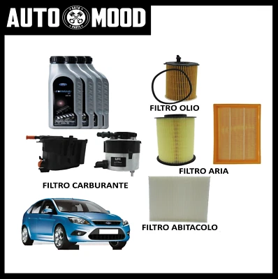 KIT TAGLIANDO FORD FOCUS II 1.6 TDCI DAL 2005 AL 2012 + 4LT OLIO FORD F 5W30 - Image 1 of 3