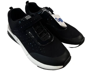 GEOX Respira Mujer Charol Italiano Cuero Negro Cuña Brillante Talla 10.5/41 NUEVO - Imagen 1 de 16