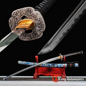 Handmade Honsanmai Japanese Samurai Katana Clay Temper Sharp Battle Ready Sword - Picture 1 of 10