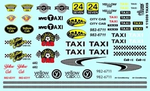 Gofer 11059 TAXI Cab Amarillo, Nueva York, Ciudad, Checker... Hoja de calcomanías 1/24, 1/25 - Imagen 1 de 1