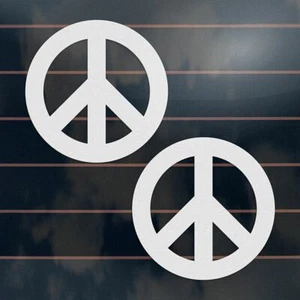 2 x PEACE SYMBOL Stickers 100mm love car helmet bike car decal - Picture 1 of 1