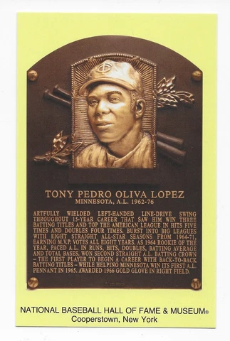 Tony Oliva HOF Plaque Stamped and Postmarked on Induction Day 2022 Cover