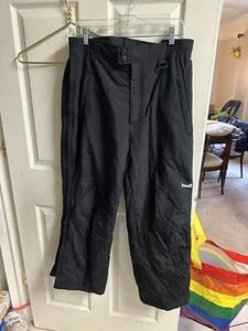 Marker Ski Snow Pants Size Large Snowboarding Vintage Black Y2K Short Nylon Zip - Picture 1 of 10