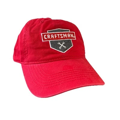 Boné de beisebol artesão novo chapéu Strapback We Build Pride ferramentas bordadas vermelhas - Imagem 1 de 4