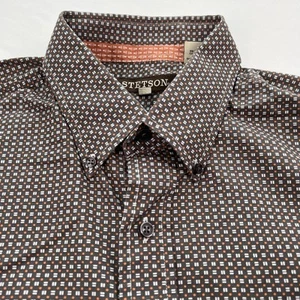 Stetson Hemd Herren 2XL XXL Braun Geometrisch Flip Cuff Western Cowboy Rodeo Ranch - Bild 1 von 13