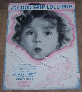 On the Good Ship Lollipop Shirley Temple Bright Eyes 1939 Movie Sheet Music - Picture 1 of 1