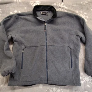 Marmot Jacket Men XL Gray Thick Fleece Full Zip Pockets Outdoor Hiking Casual - Picture 1 of 10