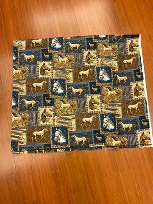 EQUESTRIAN PRINT QUALITY QUILT COTTON 2 YARDS - Image 1 of 4