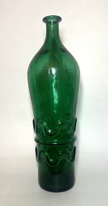 Vintage MCM Italian Rossini Empoli Glass Emerald Green Genie Bottle 14.5" - Picture 1 of 13