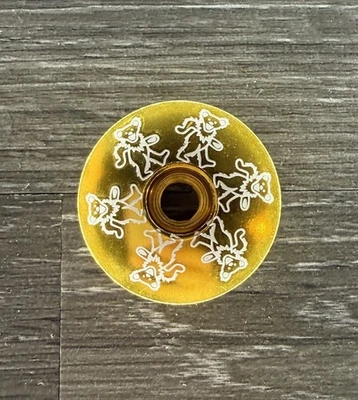 Dancing Bear Headset Stem Top Cap 1 1/8 Grateful Dead Gold - Image 1 of 2