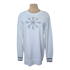 Tommy Hilfiger Pullover Weiß Schneeflocke Damen Medium Freizeit Urlaub Kuschelig Neu - Bild 1 von 10