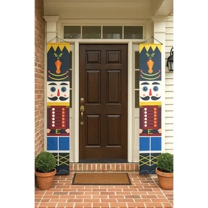 Nutcracker Porch Banners Set of 2 Christmas Holiday Outdoor Decor 12x70 inches - Picture 1 of 5