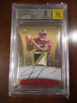 2006 Upper Deck Exquisite Collection Vernon Davis #ESSVD**RPA**8/10**NM-MT AUTO - Image 1 of 4