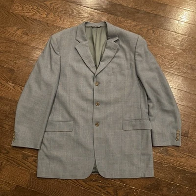 Jack Victor Lanzawood SPJ 100% Wool Blazer Suit Jacket Sport Coat 44L Blue Plaid - Image 1 of 4
