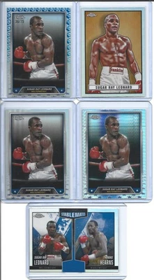 2024 Topps Chrome Boxing Sugar Ray Leonard Boxing Glove Refractor /75 + LOT - Image 1 of 4
