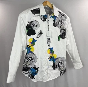 Camisa Robert Graham Abotonada Para Hombres 3XL Bordada Floral Puño Abatible Exclusiva LS - Imagen 1 de 16