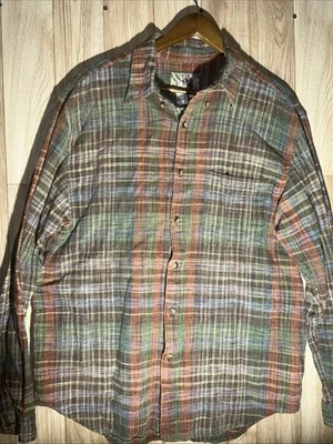 Territory Ahead Men’s L Red Green Blue Plaid Long Sleeve Flannel Button Down - Image 1 of 4