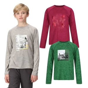 Regatta Boys Burnlee Quick Drying Long Sleeve T Shirt - Picture 1 of 8