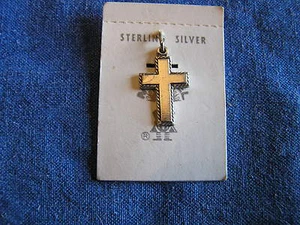 STERLING KREUZ SEIL BORTE MAISEL CHARM ANHÄNGER ORIGINAL KARTE 50er JAHRE SCHWER ZU FINDEN - Bild 1 von 1