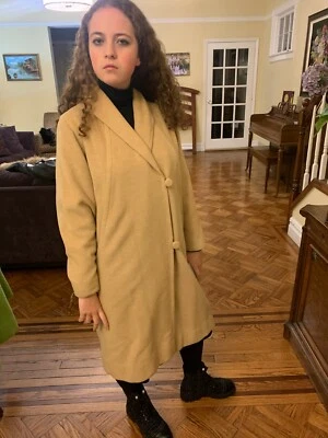 Casaco Midi Vintage Forstmann 1950s Cor Camelo 100% Cashmere, Tamanho P - Imagem 1 de 4