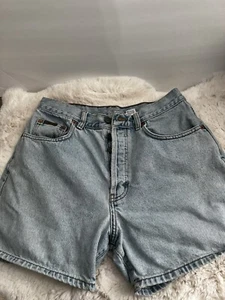 Vintage 90er Calvin Klein blaue Jeansshorts hoher Bund Damen Jr Gr. 11 Burton Fly - Bild 1 von 11