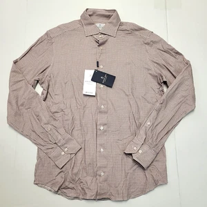 $278 New Emanuel Berg Jersey Knit Shirt Men's MEDIUM M 15.5 EU 40 Pink 4 Flex - Picture 1 of 8