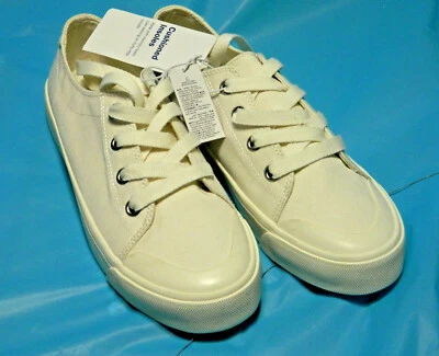 Old Navy Womens Twill Platform Sneakers White Size  7 1/2 New With Tags - Image 1 of 4