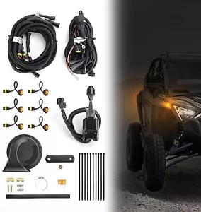 UTV ATV LED Turn Signal Light Kit w/Horn Toggle Switch for Polaris Can Am Honda - Picture 1 of 11
