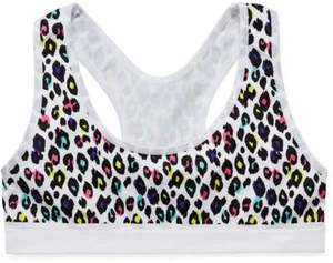 Maidenform Girls' Cheetah Print Racerback Sports Bra, Size M - Picture 1 of 1