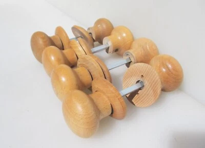 Retro Wooden Door Knobs Handles Plates OId Wood Vintage  -£20each - Image 1 of 4
